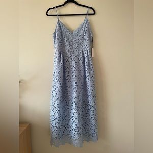 ASTR The Label Lace A Line Midi Dress Baby Blue